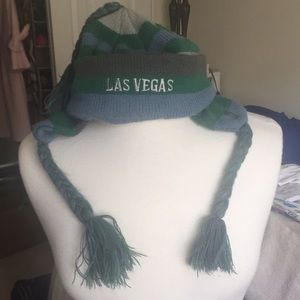 Hat with built in earcovers and braided tie straps
